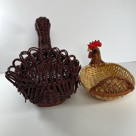 Wicker Woven Turkey Basket Bundle of 2 - Picture 4 of 10
